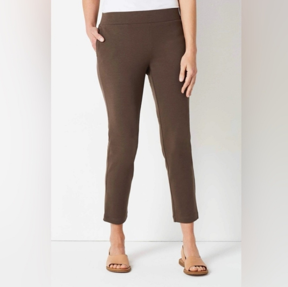 J.Jill Pure Jill French Terry Cocoa Brown Ankle Pants